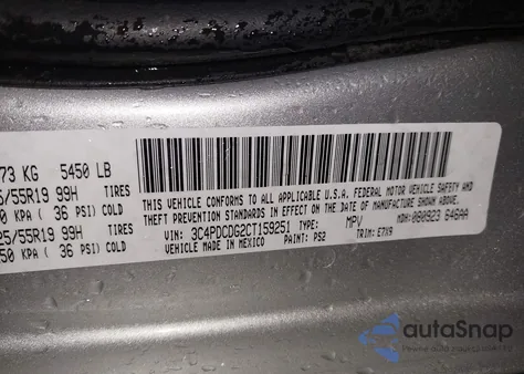 2012 Dodge Journey Crew z USA, uszkodzony, nr VIN 3C4PDCDG2CT159251